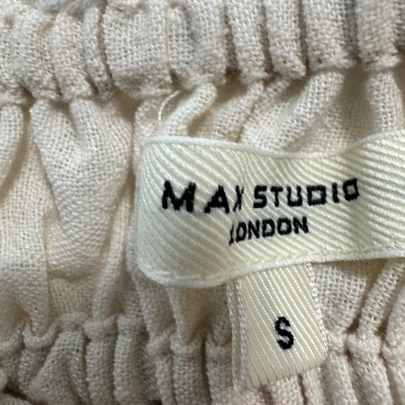 Max Studio Smocked Waist Midi Skirt Natural - Picture 5 of 9